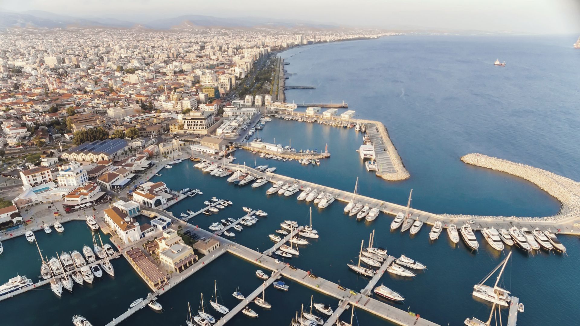 Aerial view of Limassol Marina, Cyprus